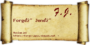Forgó Jenő névjegykártya
