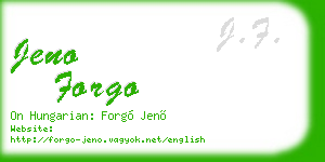 jeno forgo business card
